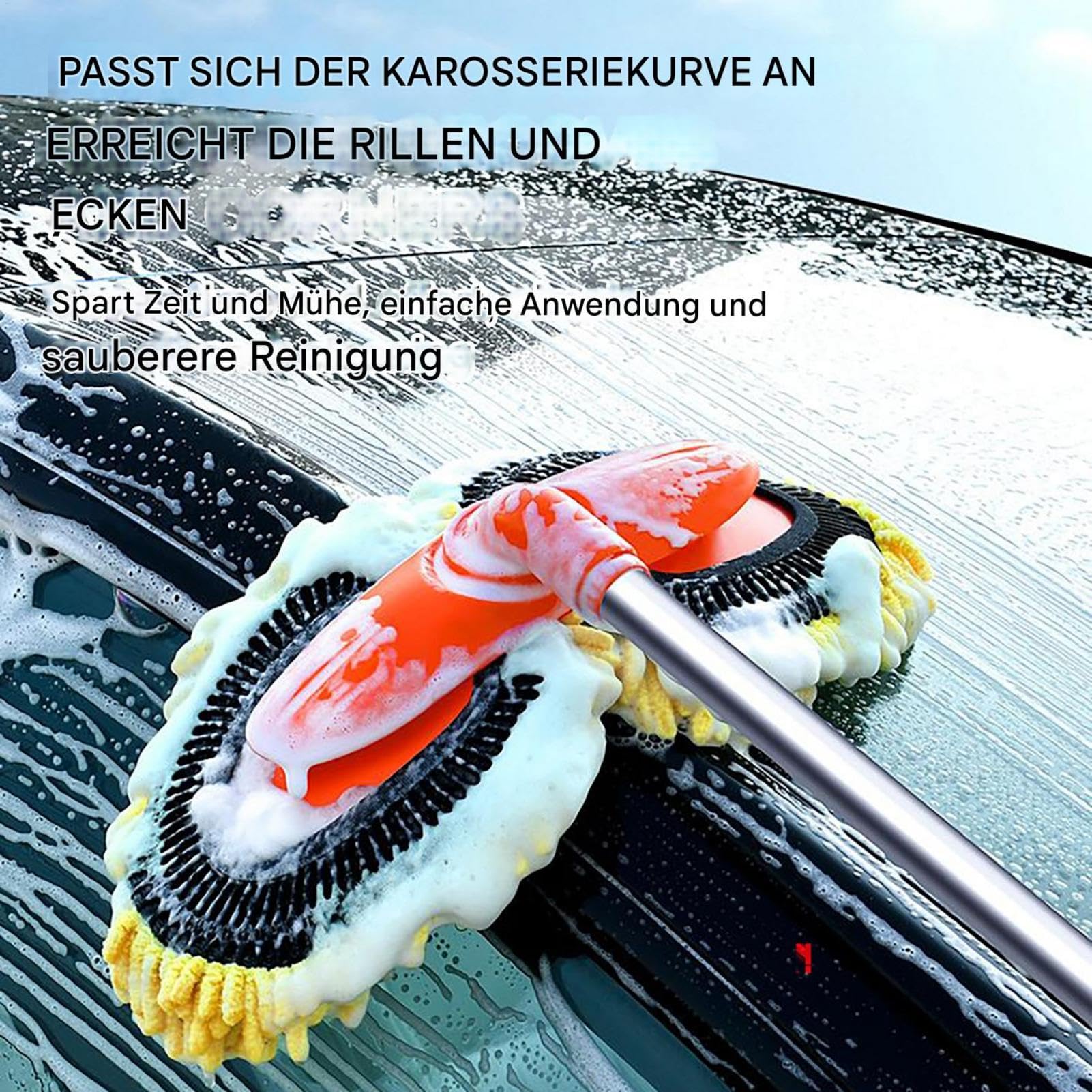 Reinigungsdetail Pinsel, Bodenwaschmop, Langgriff Car Scrub Pinsel, Einstellbarer Windschutzscheibenreiniger -Werkzeug, einziehbares Fensterwaschen -Mopp für Zuhause
