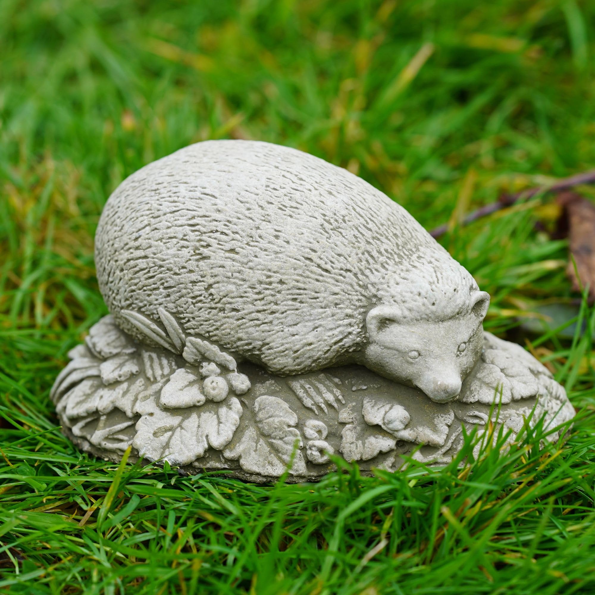 Burgess Home & Garden Grey Hedgehog Stone Statue | Outdoor Garden Animal Reconstituted Sculpture Ornament