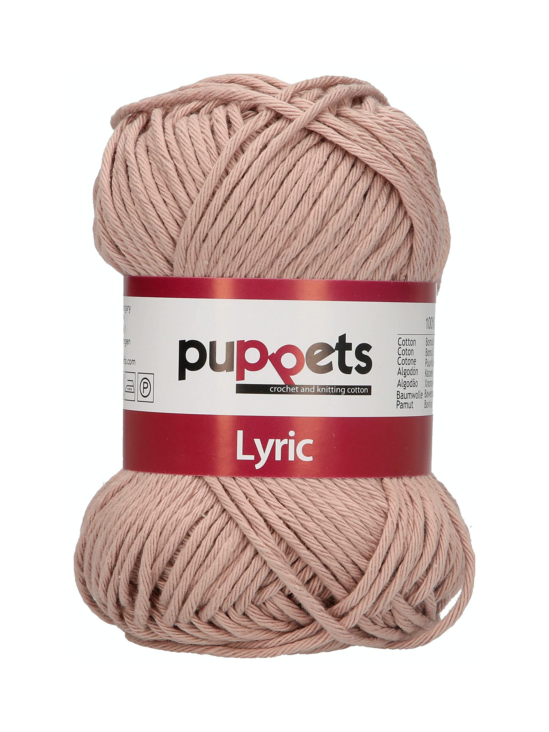 Puppets Lyric Strength 8 4572008-00257 Crochet Yarn 100% Cotton Brown