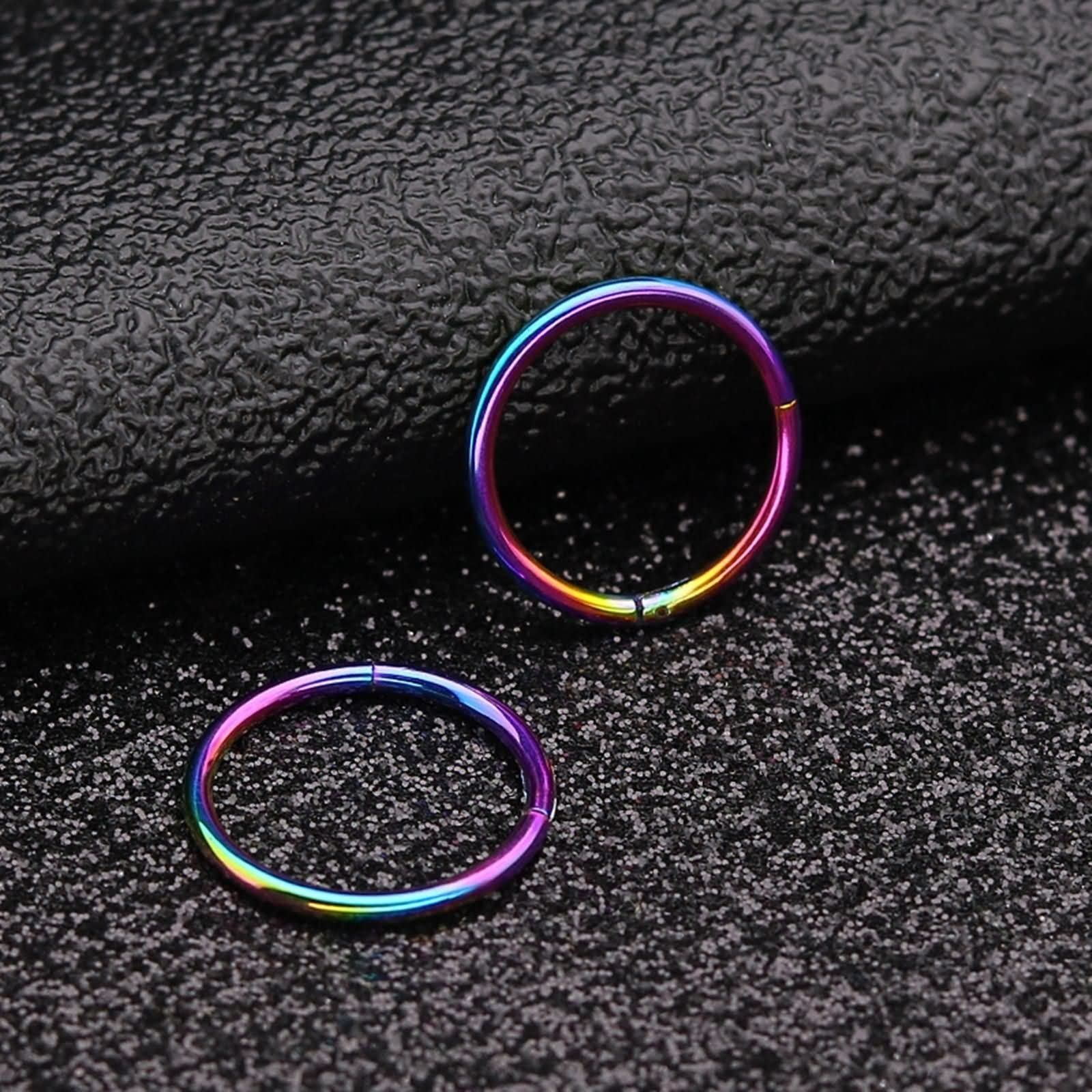 Pendiente de Aro Hombre,Pendientes Largos Acero Inoxidable 1 Par/5Pares Redondo Simple 6MM Pendientes Baratos Plata