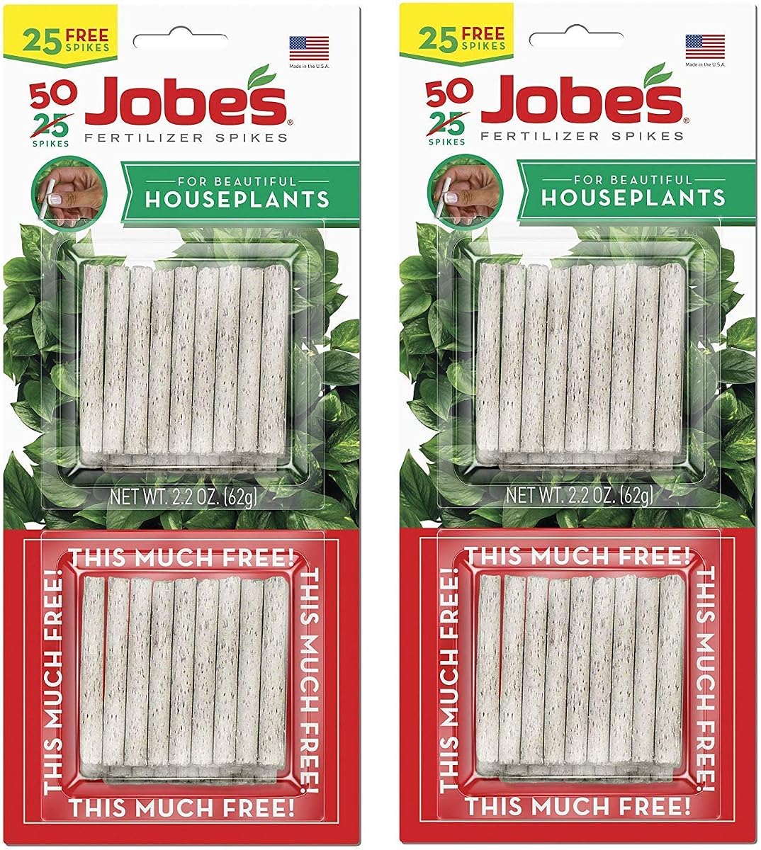 Jobe's 5001T Houseplant Fertilizer Food Spikes, 50 Pack