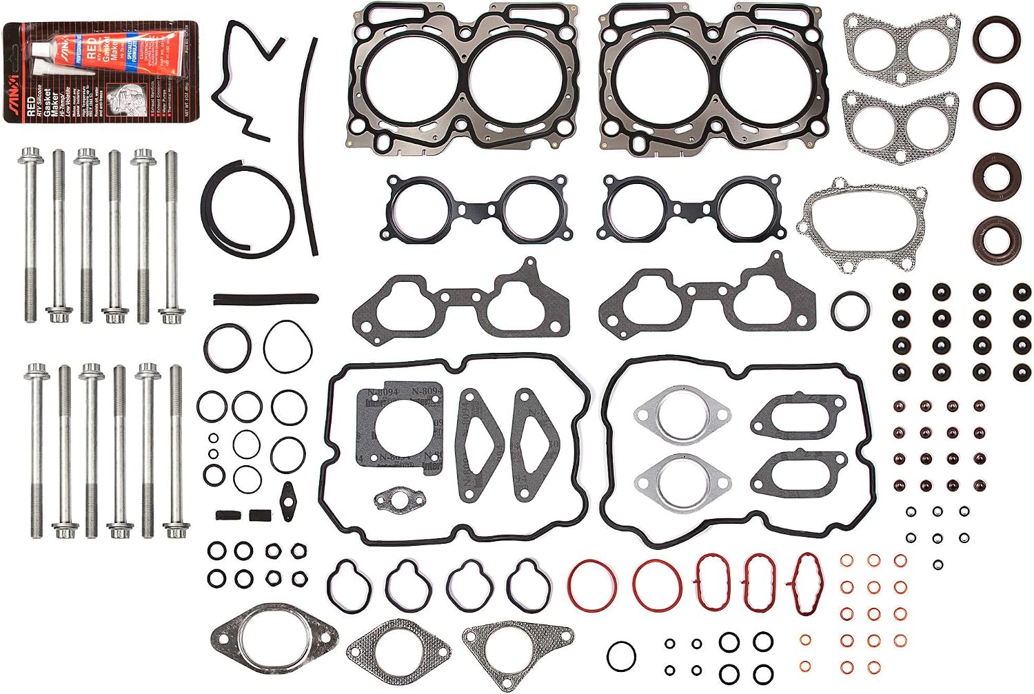 Evergreen HSHBIEV9013 Head Gasket Set Intake Exhaust Valves Compatible with 04-06 Subaru Turbo 2.5L DOHC EJ255