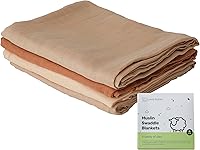 Vista 1 de Manta de muselina para bebé, mezcla de algodón de bambú suave, ligera, transpirable, multiusos, funda de lactancia, juego de manta para cochecito