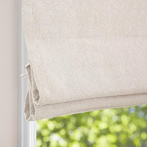 Miniatura 5 de Persianas romanas sin cordones, color beige de alta calidad, opacas para oscurecer la habitación, tela lavable a medida, para ventanas, puertas,