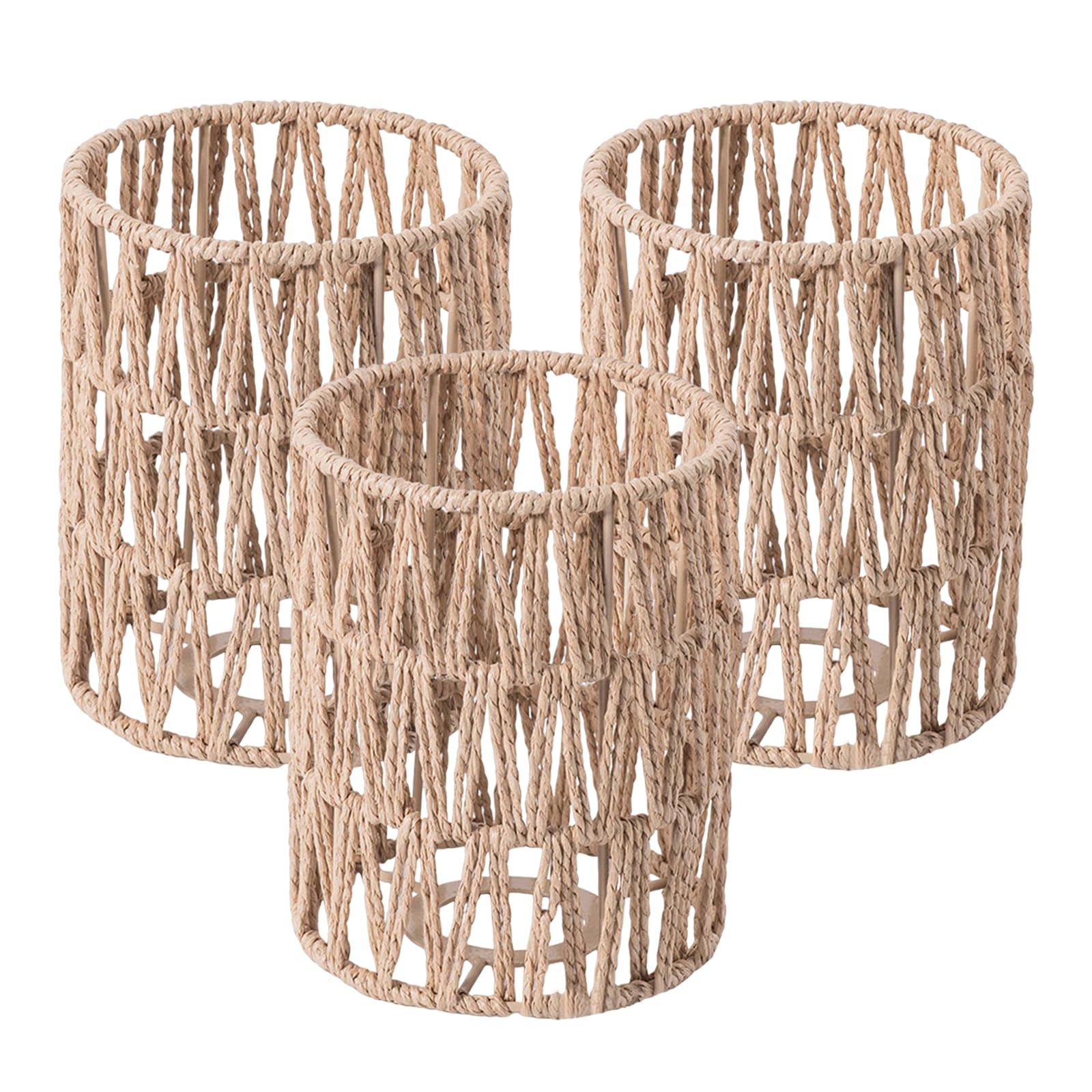 Lampenkap Rattan, hanglamp pendellampenkap, lampenkap klein hanglamp rattan vervangend scherm accessoire voor tafellamp, hangende mandenlampen, lantaarn, voor keuken, eetkamer bar woonkamer (1