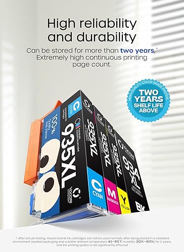 Miniatura 5 de 934 935 XL - Cartuchos de tinta compatibles con HP 934XL 935XL 934 935 de alto rendimiento, compatible con impresora 6230 6830 6835 6836 (1 negro, 1