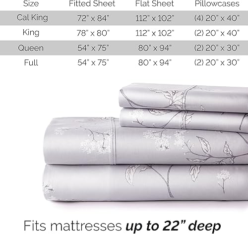 Miniatura 55 de Southshore Fine Living, Inc., Juego de sábanas de 4 piezas, 100% algodón, tamaño Queen, sábanas de 300 hilos con bolsillo extra profundo, sábana 10