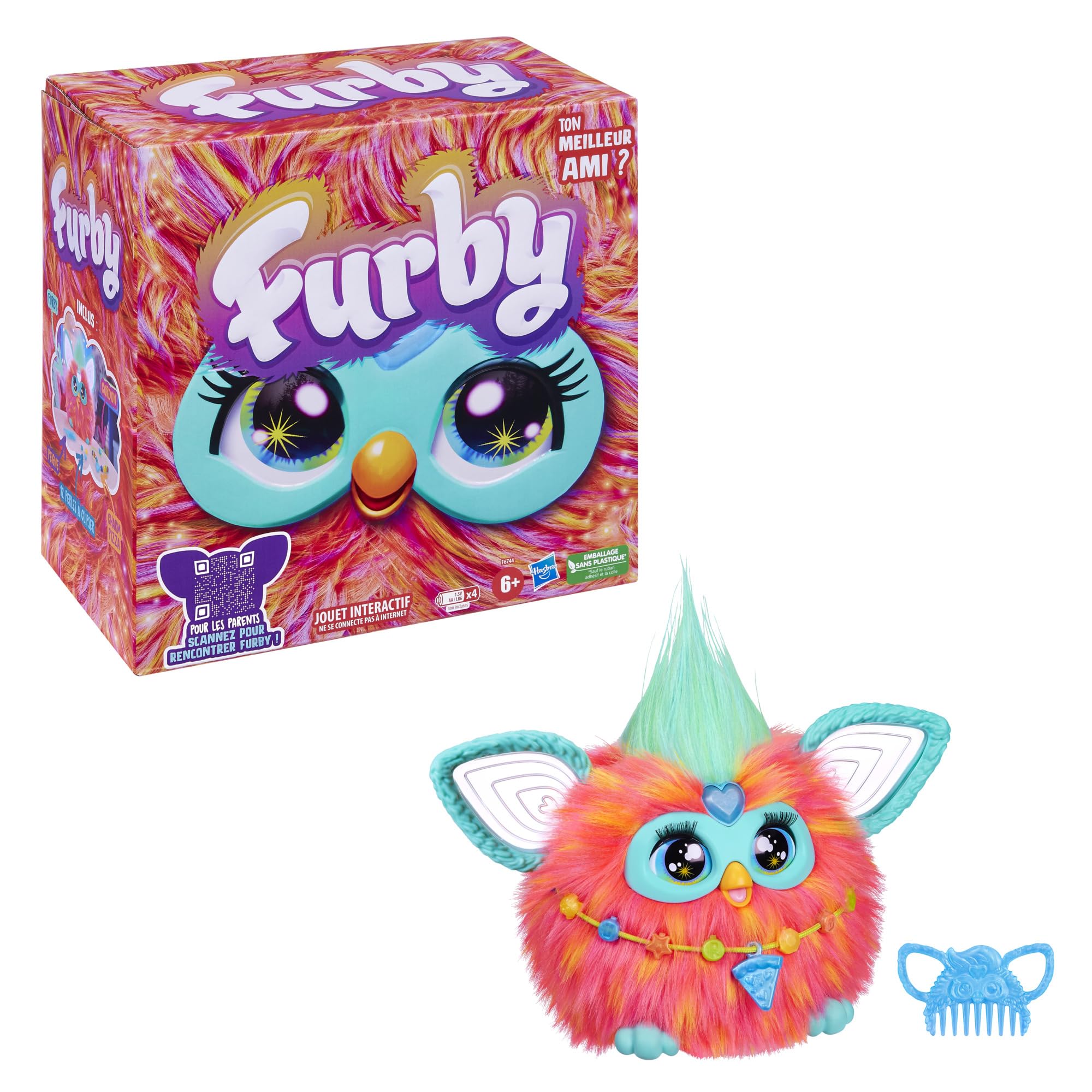 Micrófono Furby Peluche Coral Interactive, versión francesa