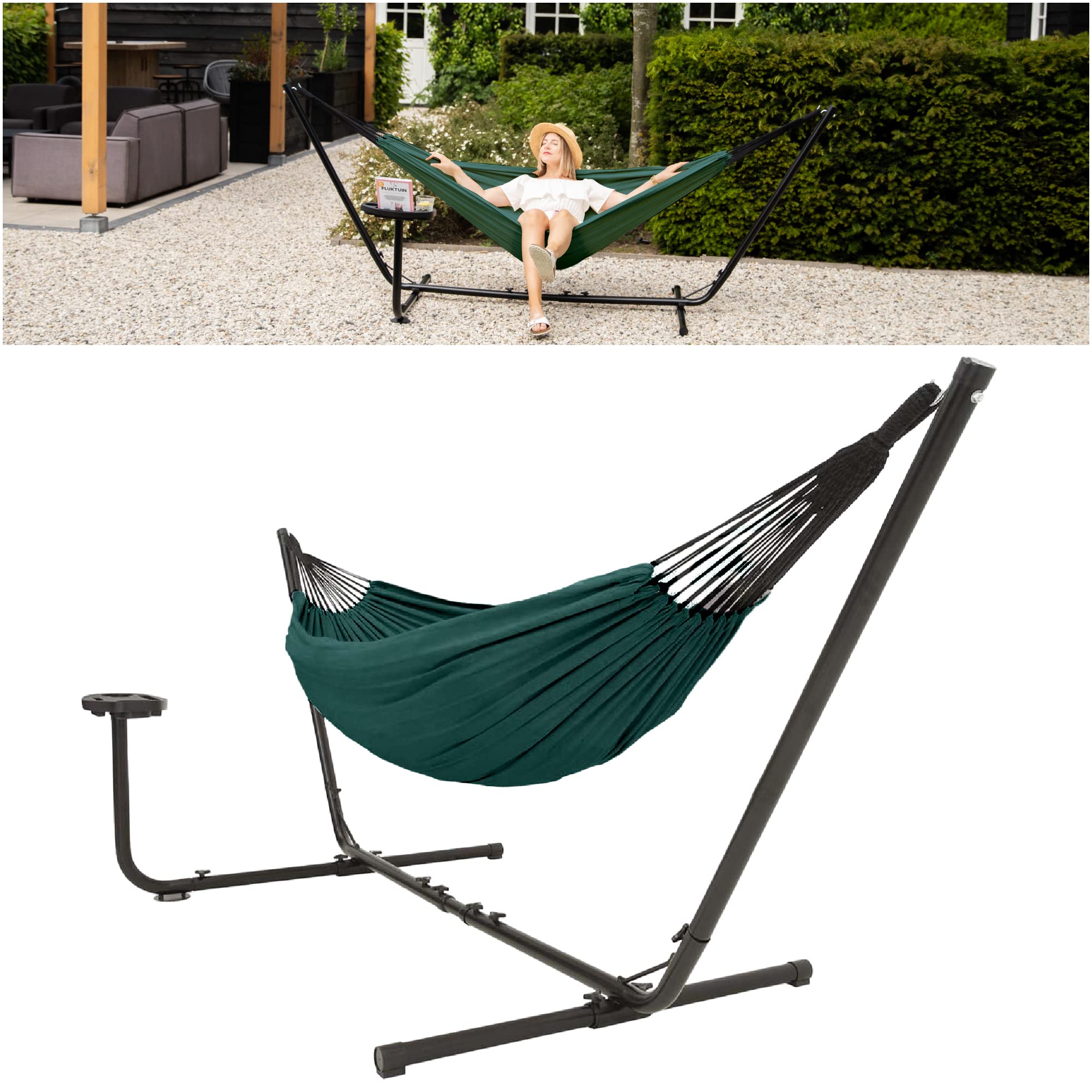 Vita5 Hamaca con Soporte - Hamaca 2 Personas de Acero Duradero Carga 205kg - Bolsa de Transporte - Hamaca con Armazón para Interior y Exterior