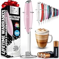 Vista 40 de Zulay Kitchen Potente varita espumadora de leche con 2 baterías Duracell – Mezclador de bebidas portátil ultrarrápido – Máquina de espuma eléctrica