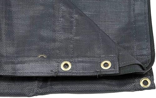 Miniatura 9 de Mytee Products Lona de malla para camión volquete de 5 pies 6 pulgadas x 14 pies con doble bolsillo y ojales de 5 pulgadas y 18 onzas, lona para