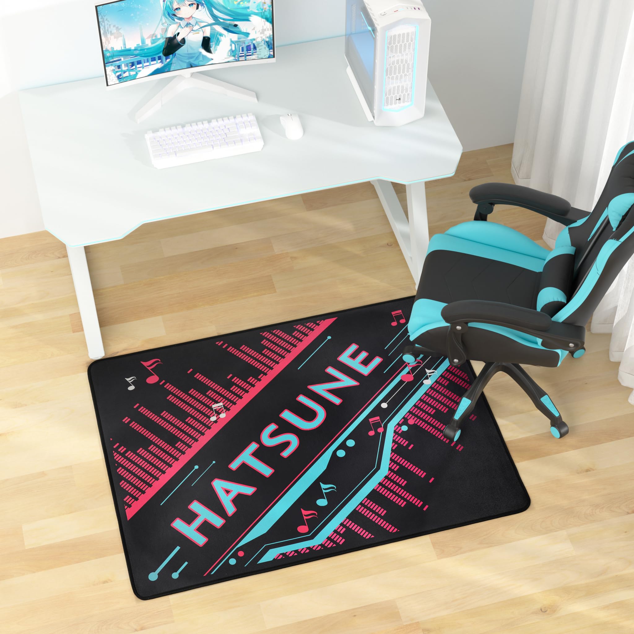 Chair Mat for Hatsune Miku, 35" × 47" Hardwood Floor Office Chair Mat