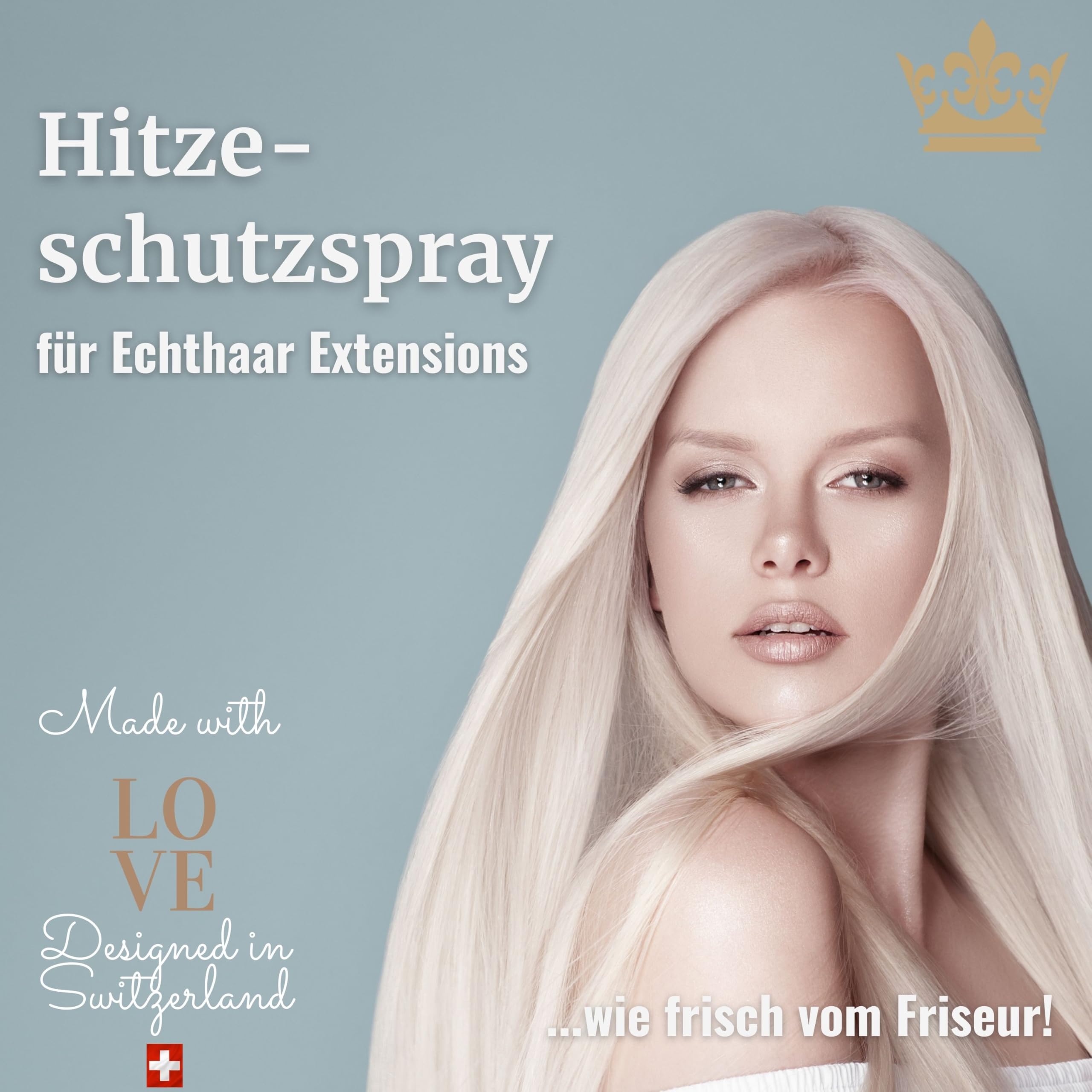 Rubin Extensions Spray chroniący przed wysoką temperaturą z olejkiem arganowym i ochroną UV 200 ml – ochrona przed wysoką temperaturą i pielęgnacja błyszczących włosów – wegański, bez silikonów i