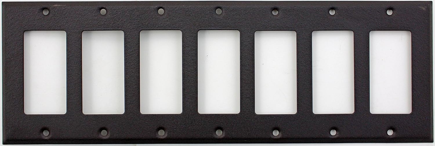 Brown Wrinkle 7 GFI Gang Wall Plate - Seven GFI/Rocker Opening