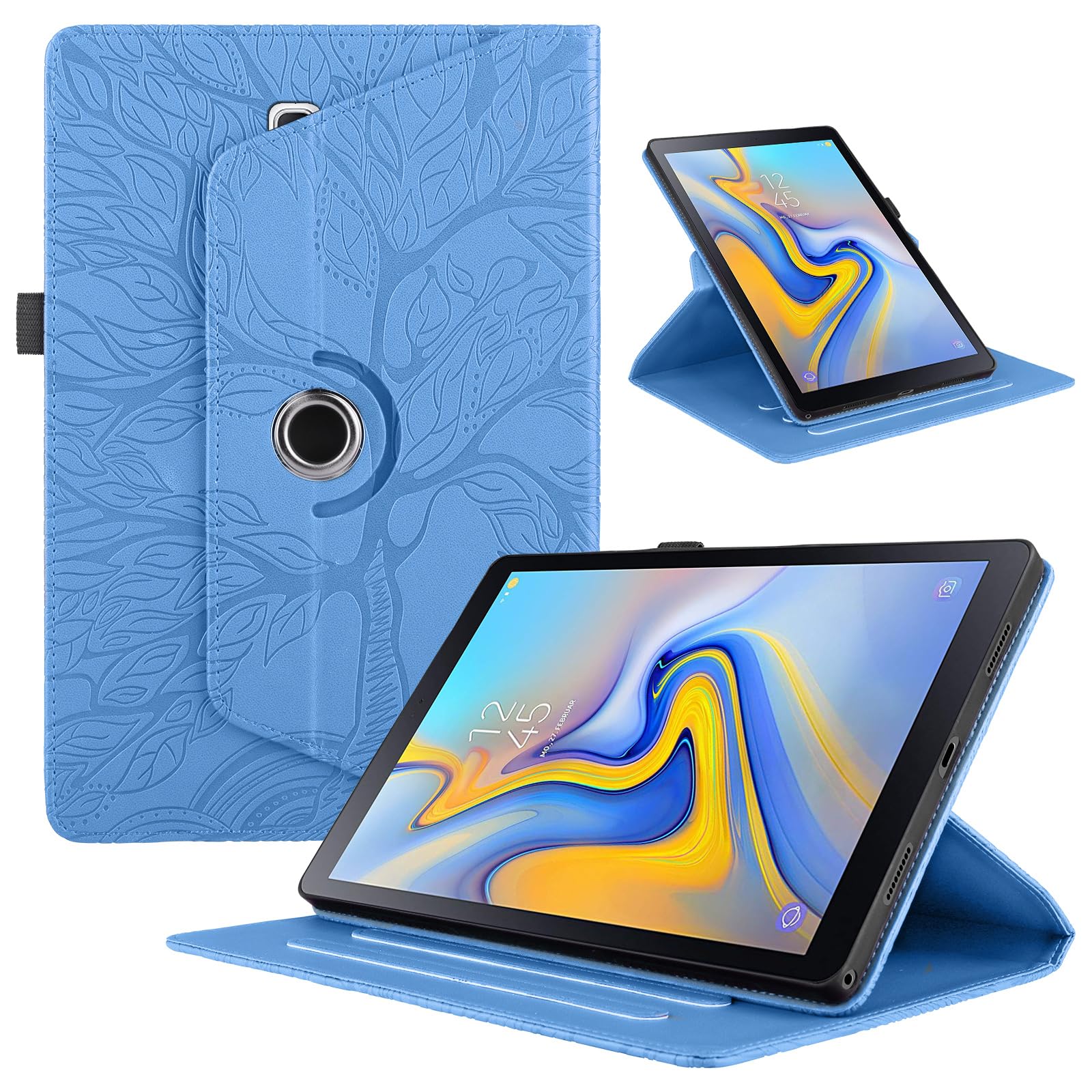 Funda para Samsung Galaxy Tab S9/ S8/ S7 11" (SM-X710/X700/T870) PU Cuero Tablets Protectora Cover 360°Carcasa Giratoria de ángulo Múltiple Stand Función Tablets Funda,Rojo Árboles — view 86