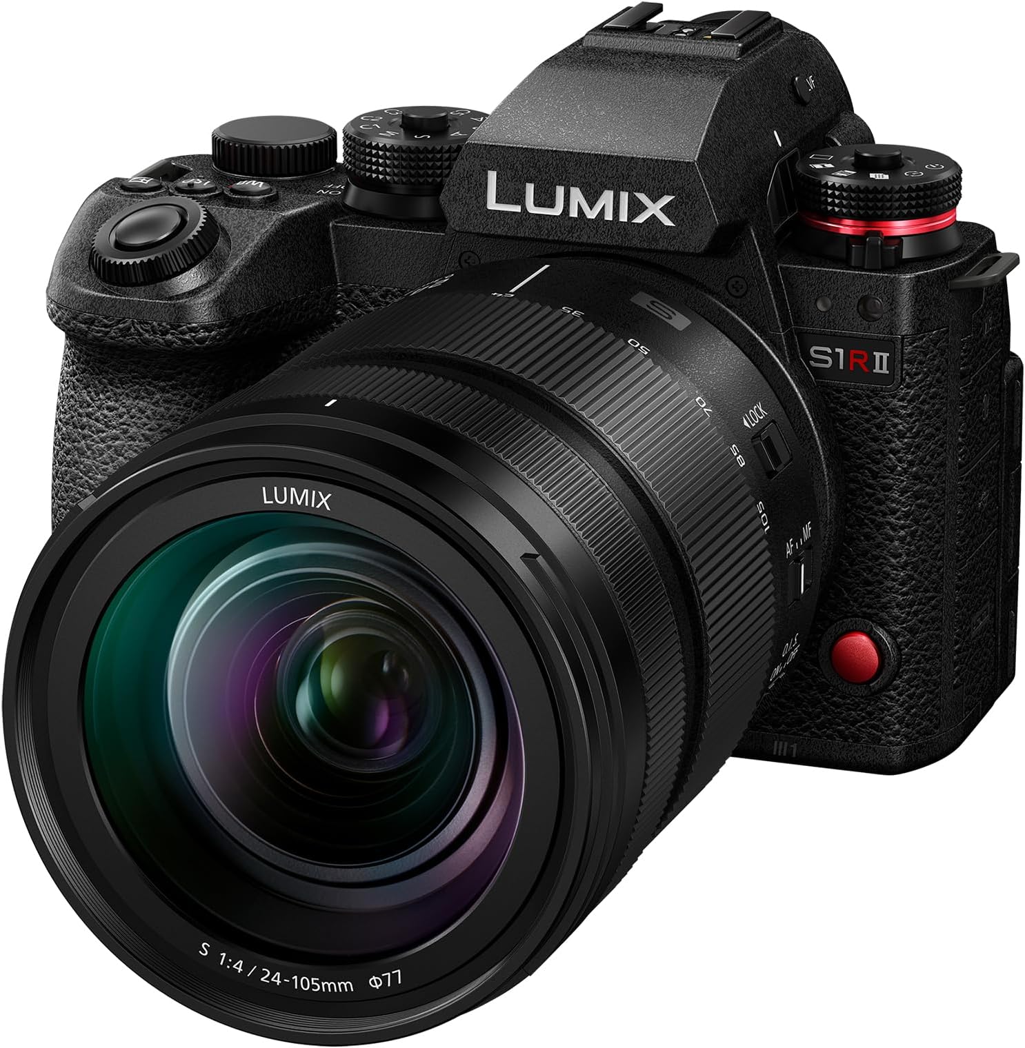 Panasonic LUMIX S1RII Professional Mirrorless Camera with 24-105mm F4 Lens Kit, 44.3MP Full-Frame Digital Photography Camera, 8K Video, Phase Hybrid AF, 8.0-Stop Dual IS, OLED EVF