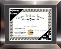Vista 21 de Creative Picture Frames Carnegie - Marco de diploma de acero inoxidable con acabado de acero inoxidable de 12 x 16 pulgadas con vidrio negro