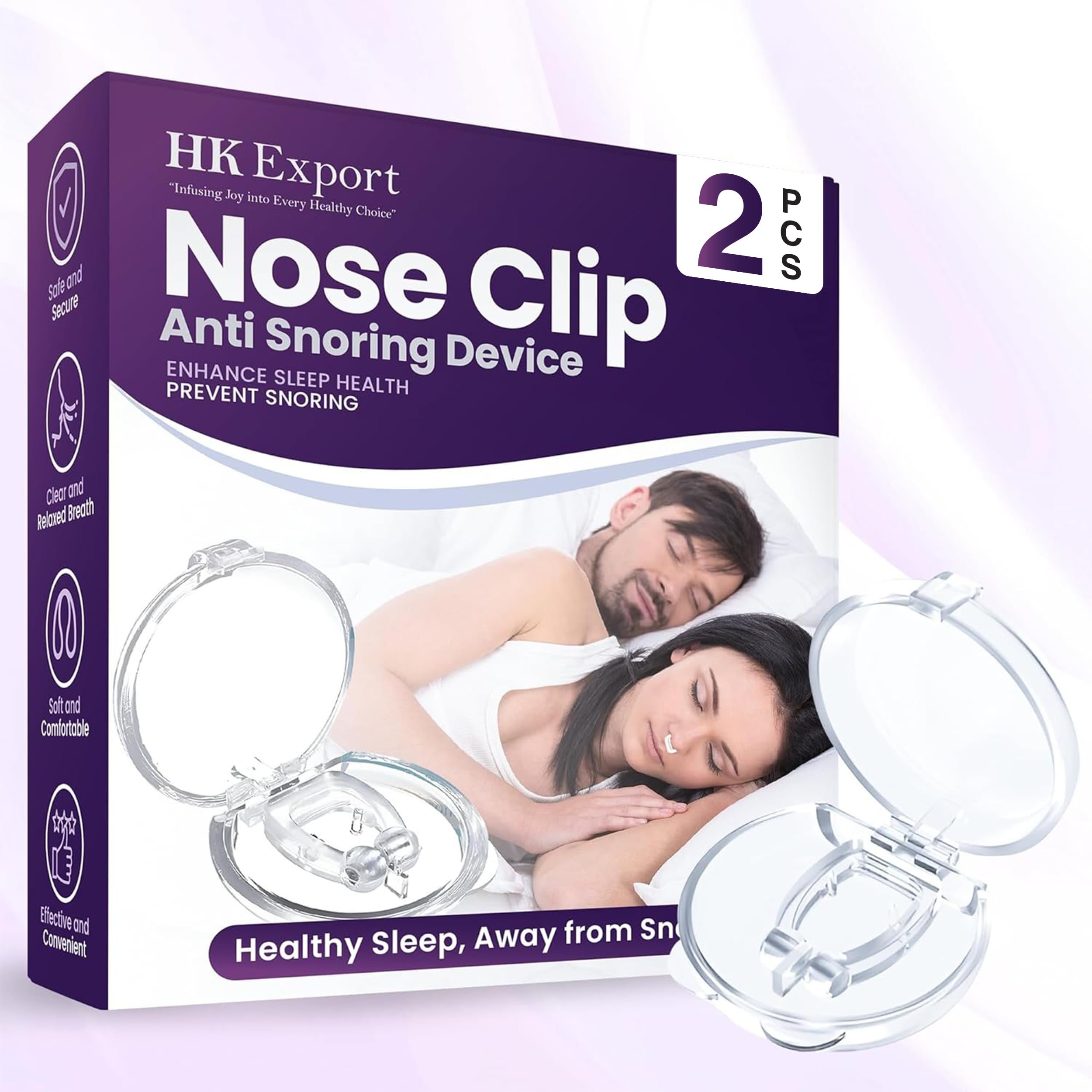 HKEXPORT Anti Snoring Devices for Men and Women Soft Silicon Nose Clip | Unisex Snoring Stopper Anti Snore Free Sleep Silicone Magnetic Nose Clip | Stop Snoring (Pack of 2, Combo) (B0CWG8DTPS) Amazon Price History, Amazon Price Tracker