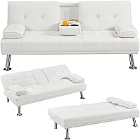 Yaheetech Divano Letto con 2 Braccioli Staccabili Divano Trasformabile Mobile Imbottito
