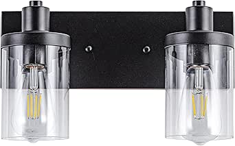 Yaohong Bathroom Vanity Light over mirror, 2-Light Black Wall Sconces, Modern Bathroom Lighting ...