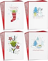 Vista 1 de Hallmark Star Wars The Mandalorian - Surtido de tarjetas navideñas en caja (16 tarjetas y sobres) Grogu, Baby Yoda, muñeco de nieve