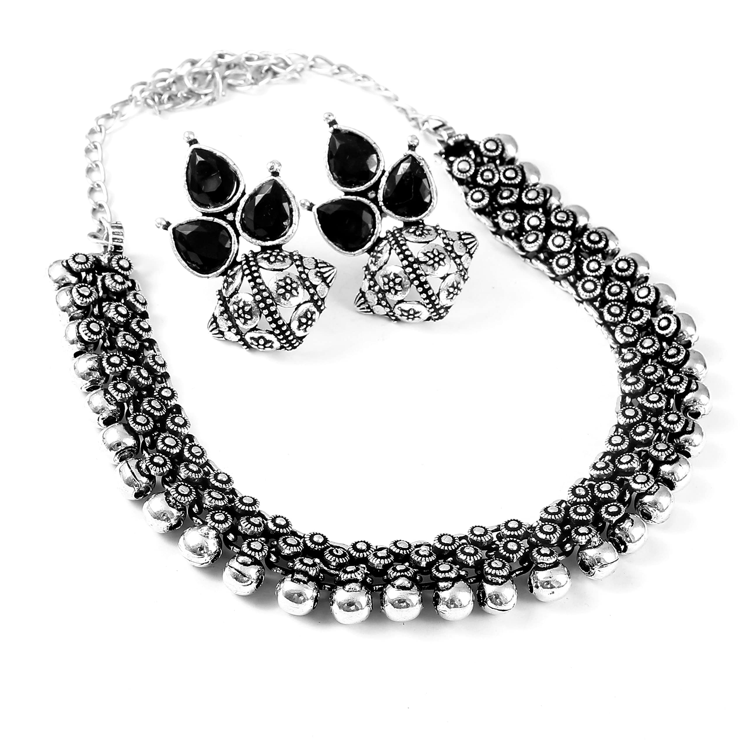 HANIYA Oxidised Silver Plated Handmade Jewelry set for women & Girls (B09XBQ8N9Q) Amazon Price History, Amazon Price Tracker