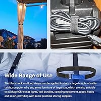 Vista 5 de Correas de amarre para escalera, correa de escalera reutilizable, correa de almacenamiento ajustable multiusos con gancho y bucle de nailon, correas