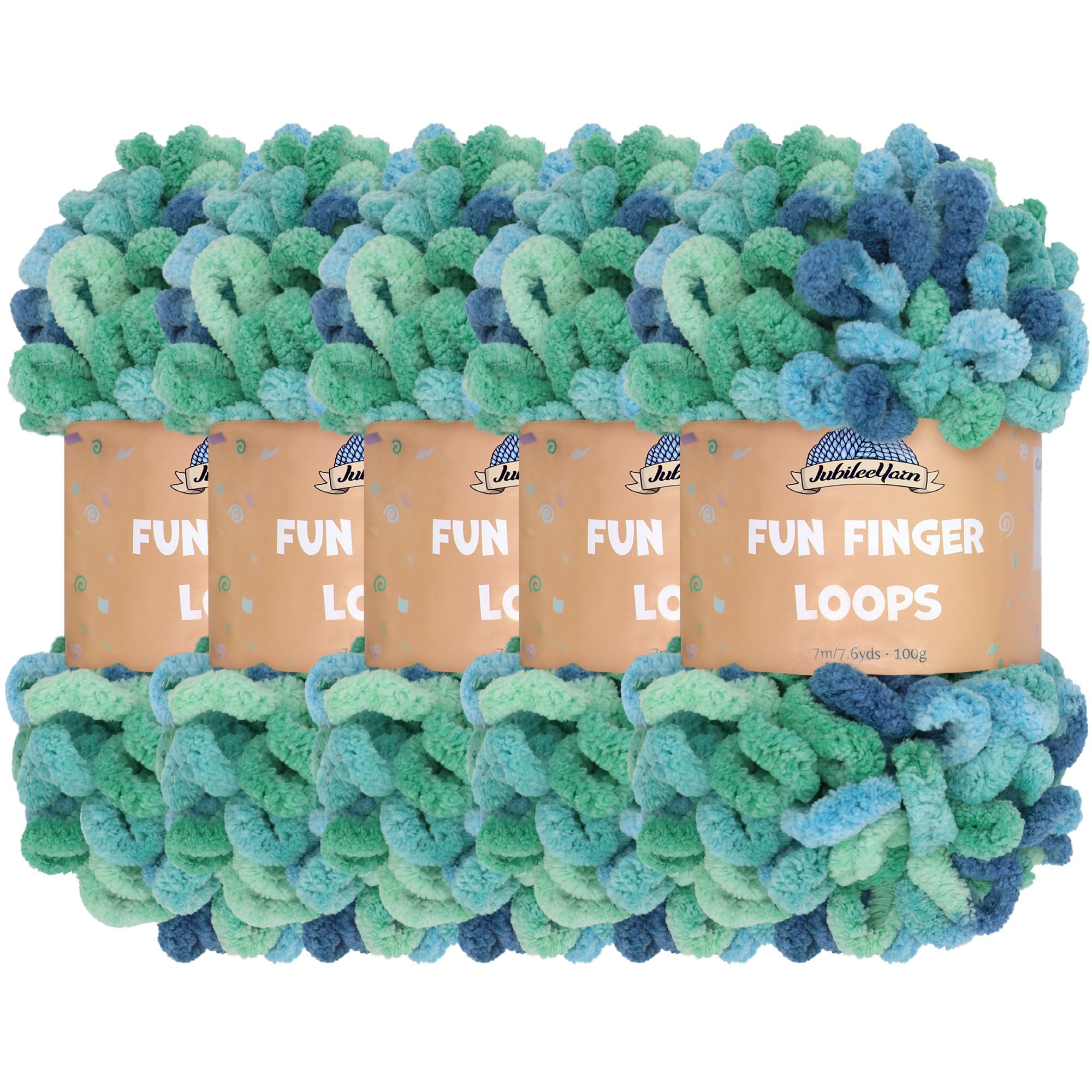 JubileeYarn Fun Finger Loops Yarn - Filato ad anello in poliestere