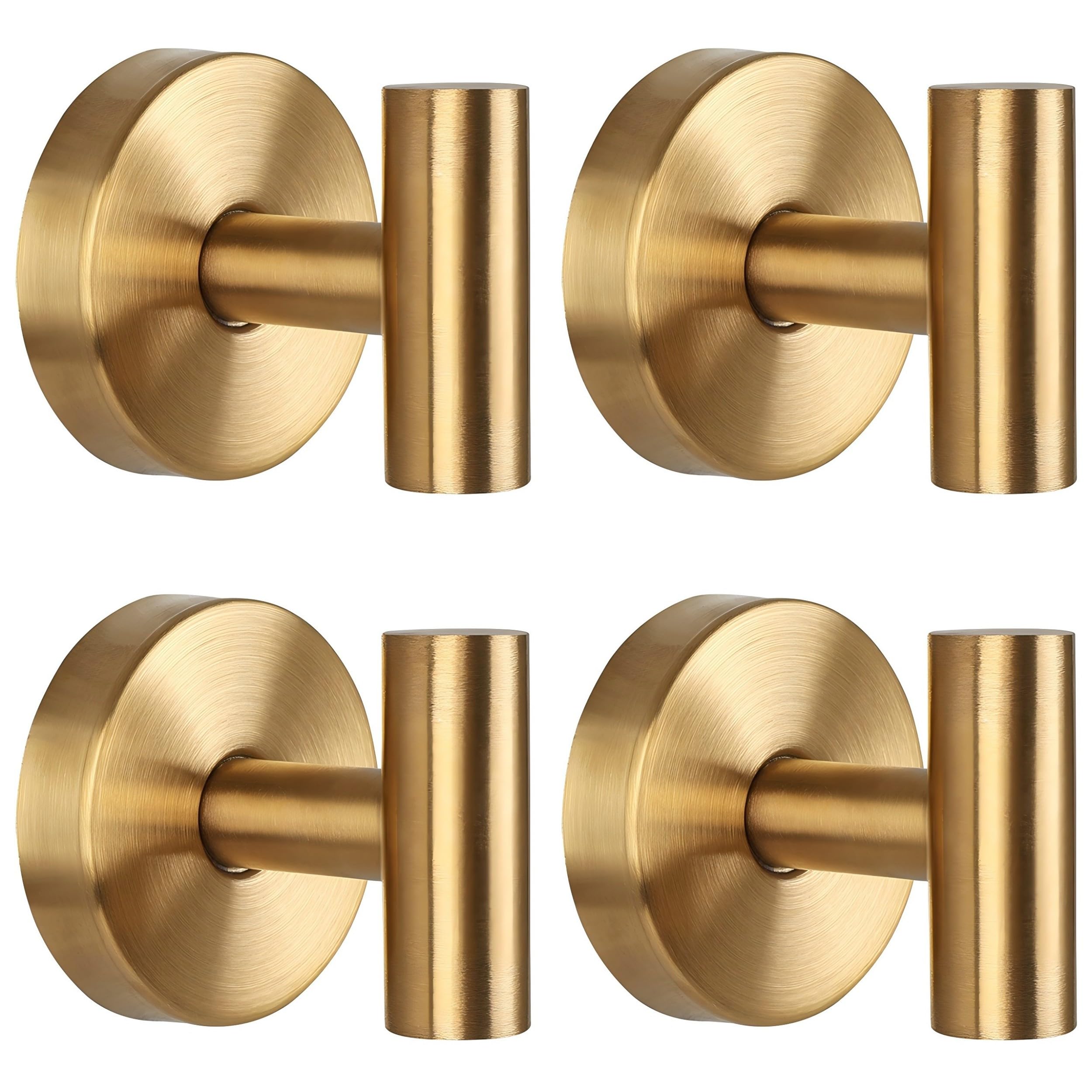 Augegel Suction Cup Hooks for Shower, Reuseable Towel Hooks for Bathroom, T Shape Gold