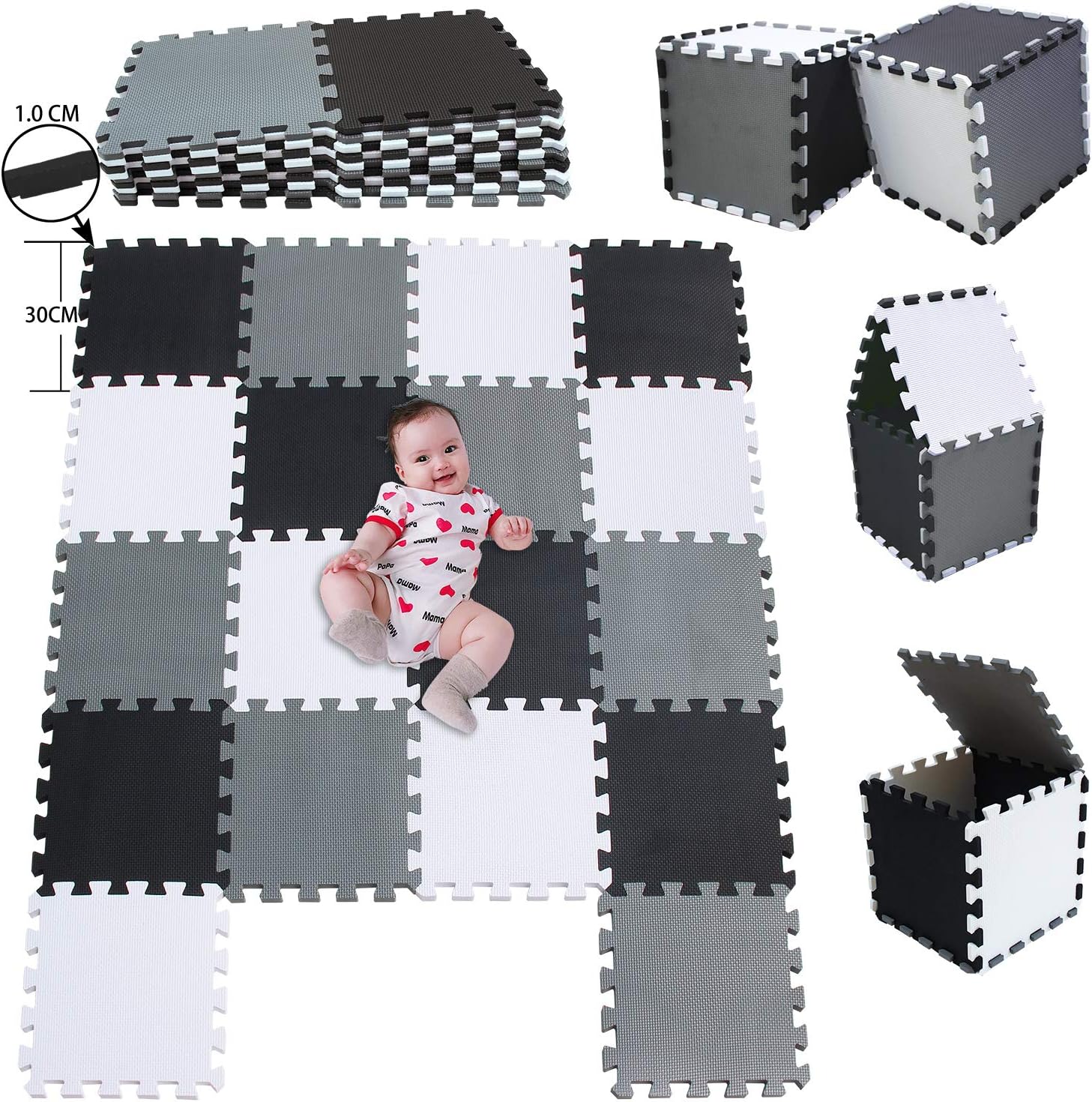 MSHENBaby Play Mats|Foam Play Mat Tiles|Jigsaw Puzzle Interlocking Floor for Children,Kids and Toddlers|Gym Exercise and Crawling EVA Saft mat 101104112g301018
