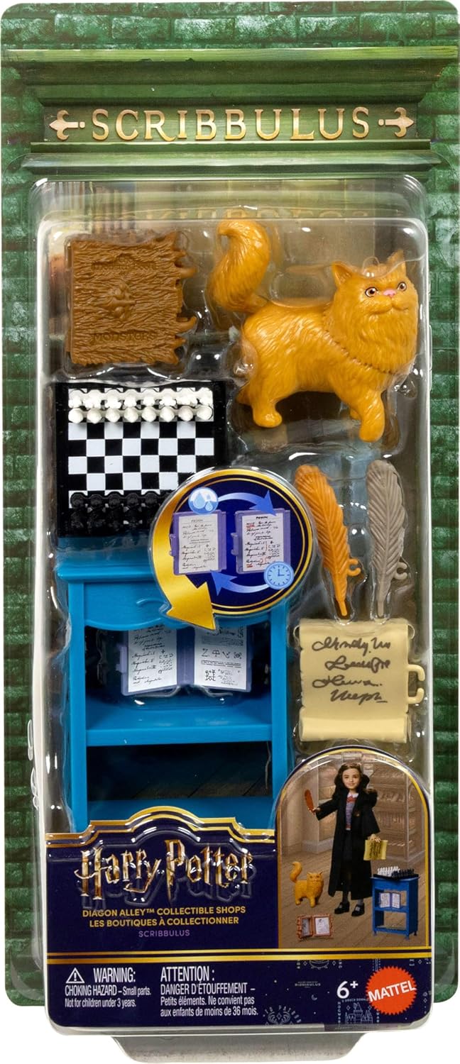 Mattel Harry Potter Toys, Diagon Alley Collectible Shops, Scribbulus with 8 Movie-Inspired Accessories and Surprises