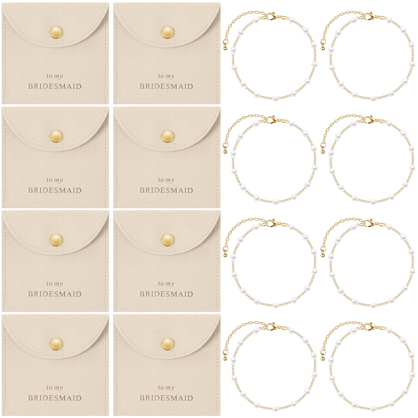 Quelay 16 Pcs Bridesmaid Bracelet Gift with Pouch