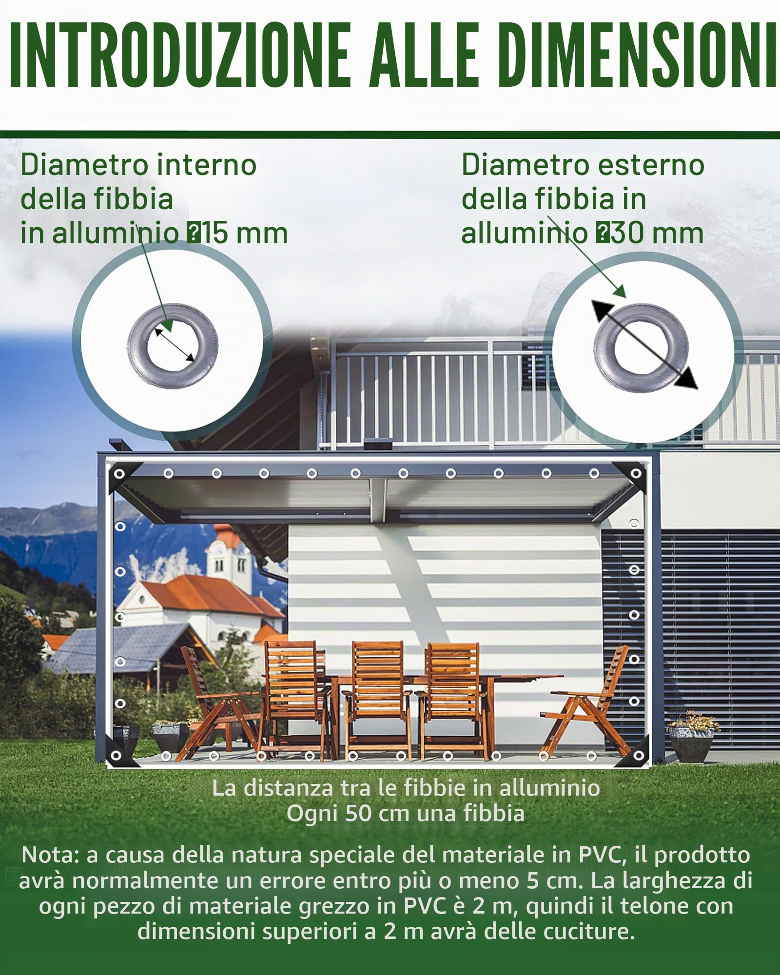 FoundGo 2.5x3m Telo Impermeabile Esterno Trasparente [420g/m² 0.35mm] Telone Trasparente per Esterni con Occhielli Impermeabile per Gazebo da Giardino con Corde e Fascette