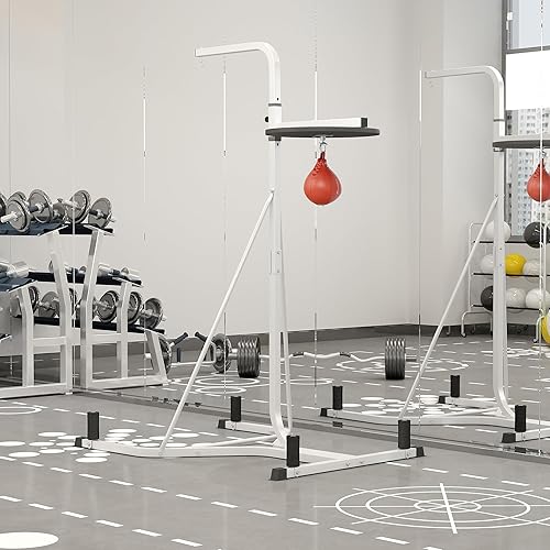 Miniatura 2 de Soozier - Soporte para saco de boxeo 2 en 1, altura ajustable, soporte para bolsa pesada con base y bolsa de velocidad, independiente para gimnasio
