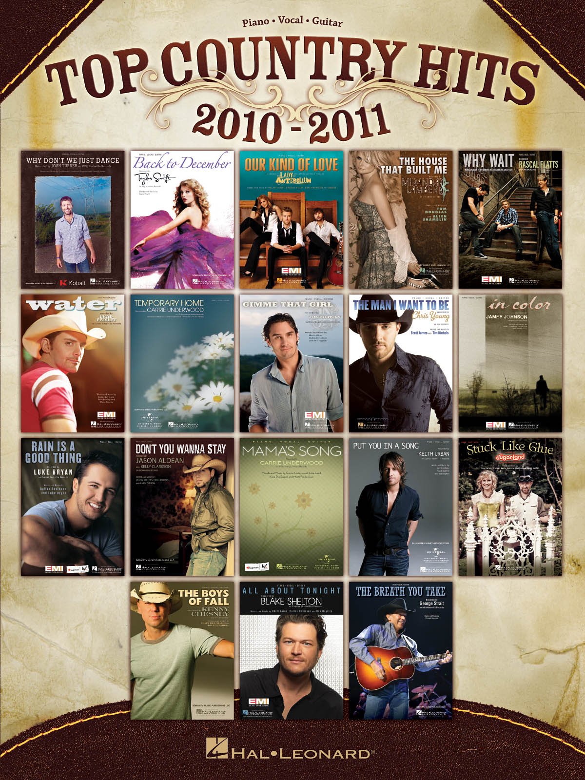 Top Country Hits 2010-2011: Piano / Vocal / Guitar