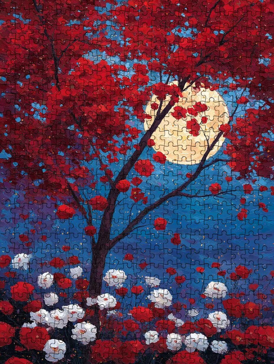 Puzzle de 5000 para Adultos, áRbol Rojo, Rompecabezas Clásicos YHPGL7-321