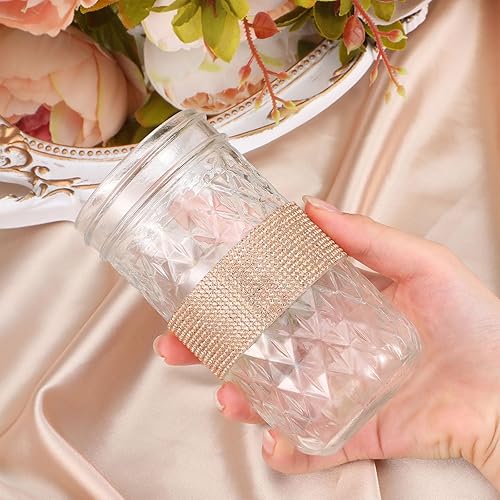 Miniatura 4 de 5 Rolls Self Adhesive Crystal Rhinestone Diamond Roll Ribbon Bling Gemstone Strips Sticker Rhinestone for Craft with 2 mm Rhinestone 4.5 Yards