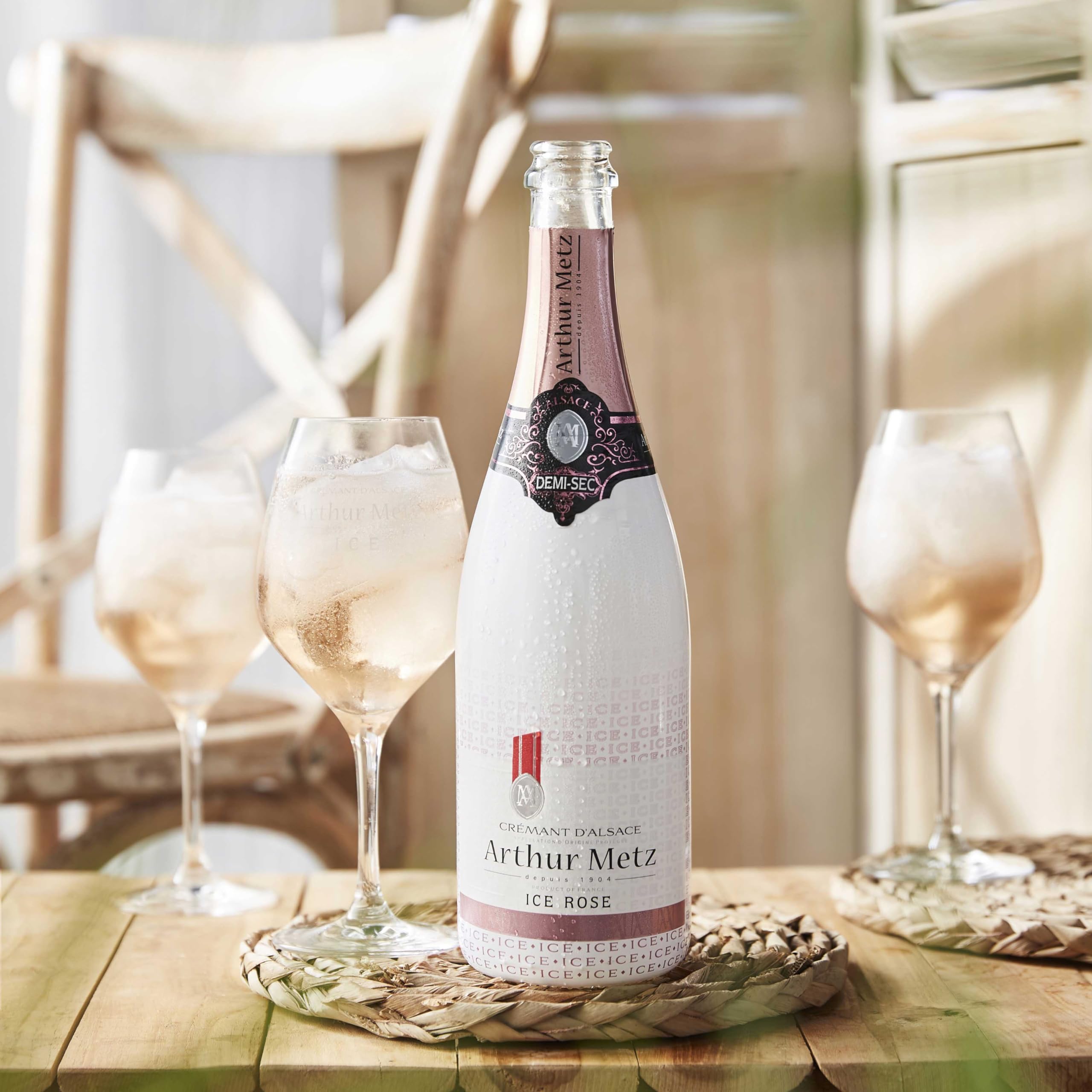 Arthur Metz - Crémant D'alsace - ICE Demi-sec Rosé 11%, Méthode traditionnelle, vieilli sur lattes (6 x 0,75 L)