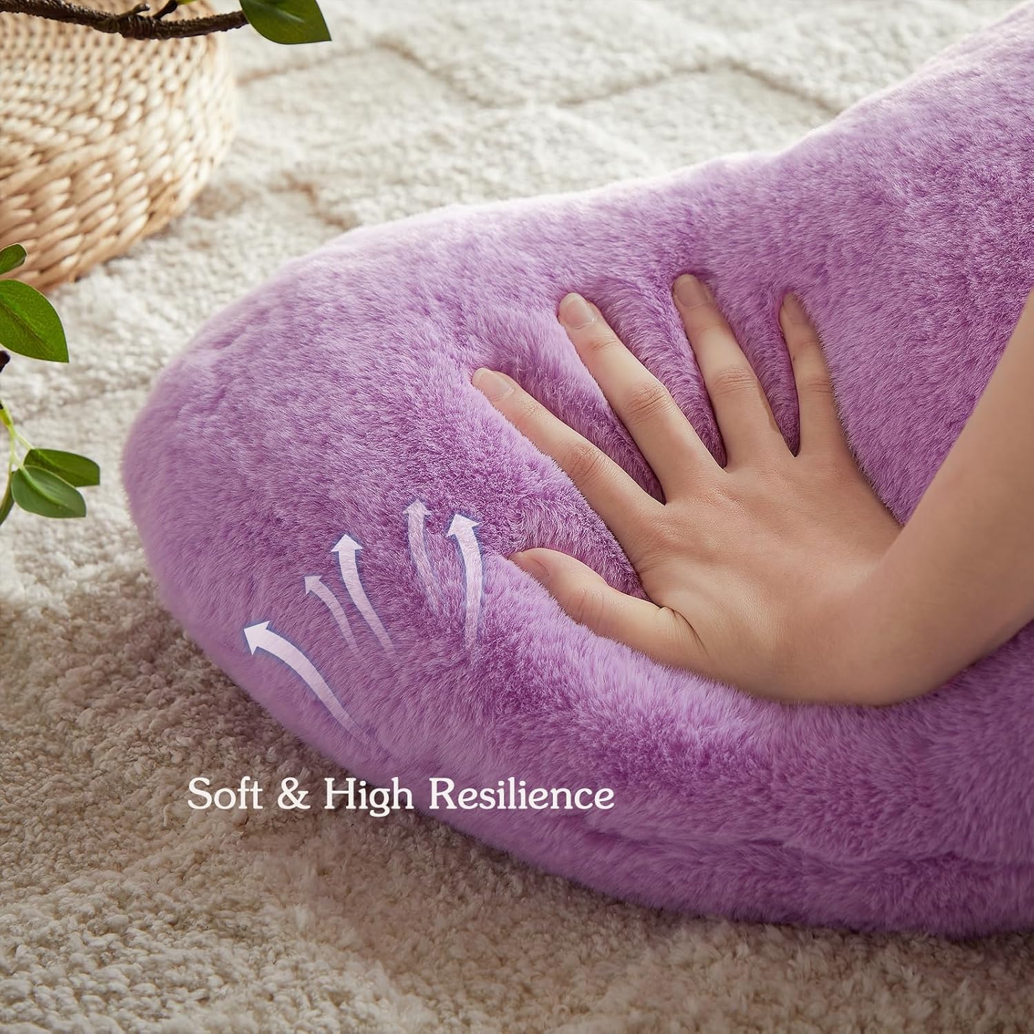 EastTree Heart Pillows, Purple Heart Shaped Pillows, Love Throw Pillows Gifts, Ultra Soft Faux Rabbit Fur Small Cute Pillows, Women Girls Kid Room Decor 10x13 Inch - Image 4