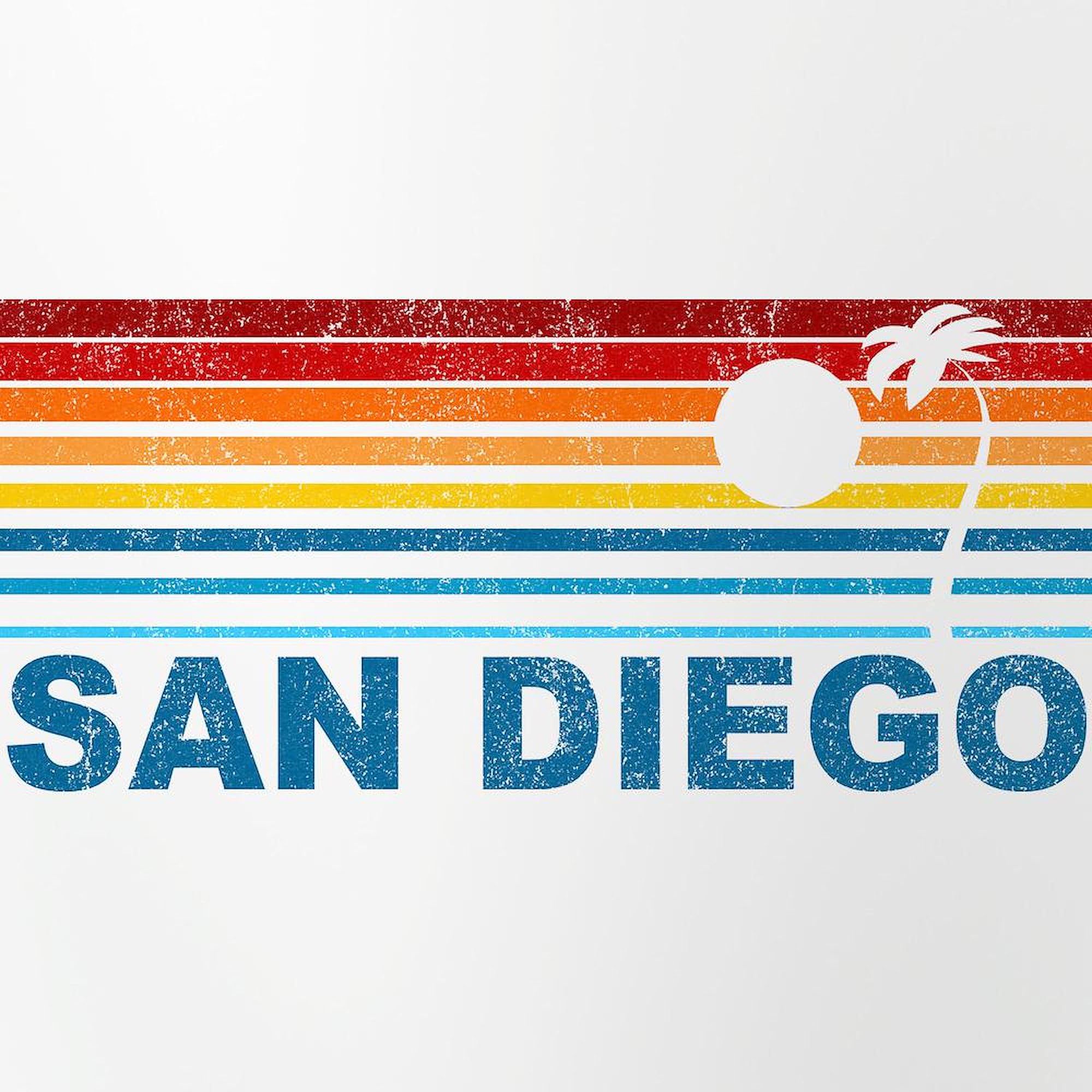 CafePress Palm Tree San Diego Pint Glass Pint Glass, 16 oz. Drinking Glass