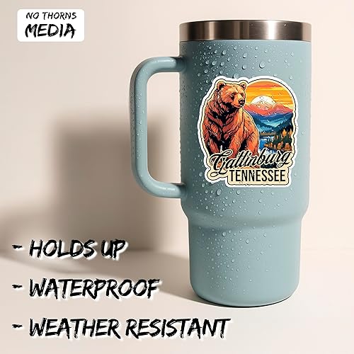 Miniatura 2 de Gatlinburg - Calcomanía de recuerdo de Tennessee resistente a la intemperie, pequeña impermeable, para botella de agua, taza, libro de pasaportes,