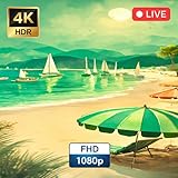 Warm Summer Beach – Gentle Ocean Waves & Distant Shoreline Ambience for Relaxation & Summer Vibes