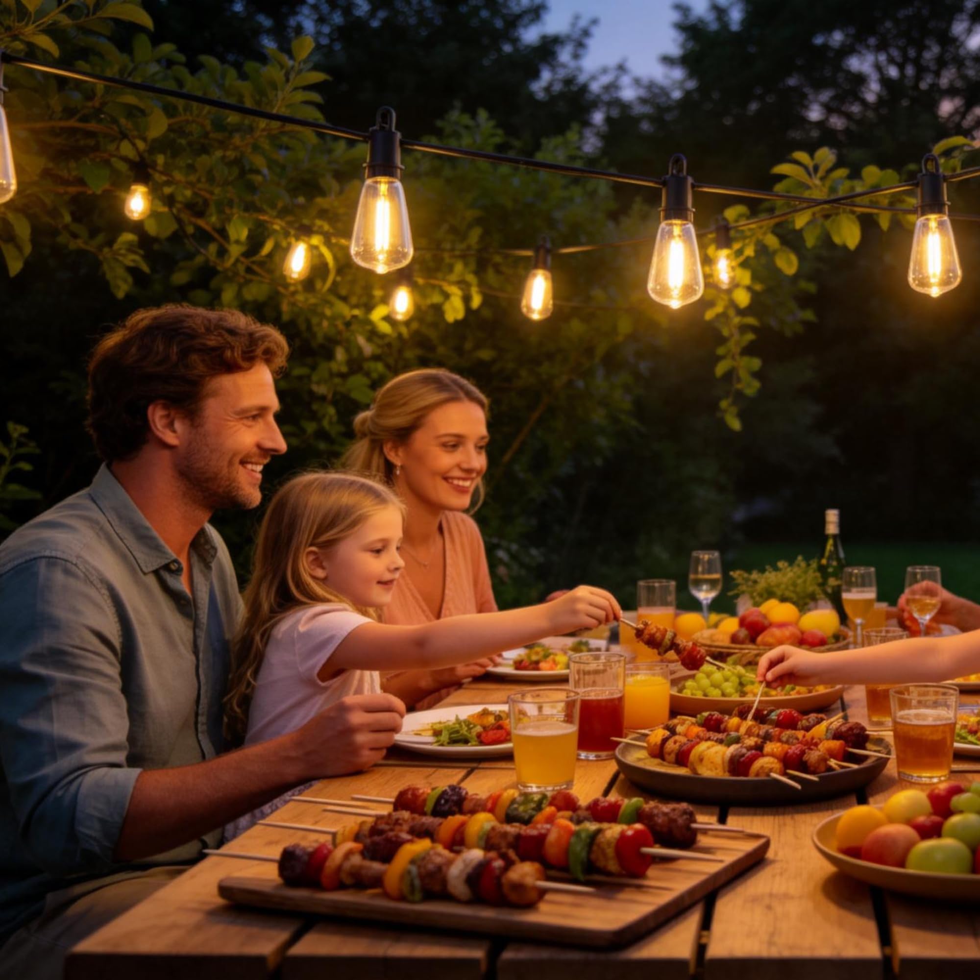 3,6 m Solar-Lichterkette für den Außenbereich mit 50 + 2 bruchsicher, Außenleuchte mit Fernbedienung, ST38 Vintage-Edison-Glühbirnen, Solarleuchten für den Außenbereich, wasserdicht