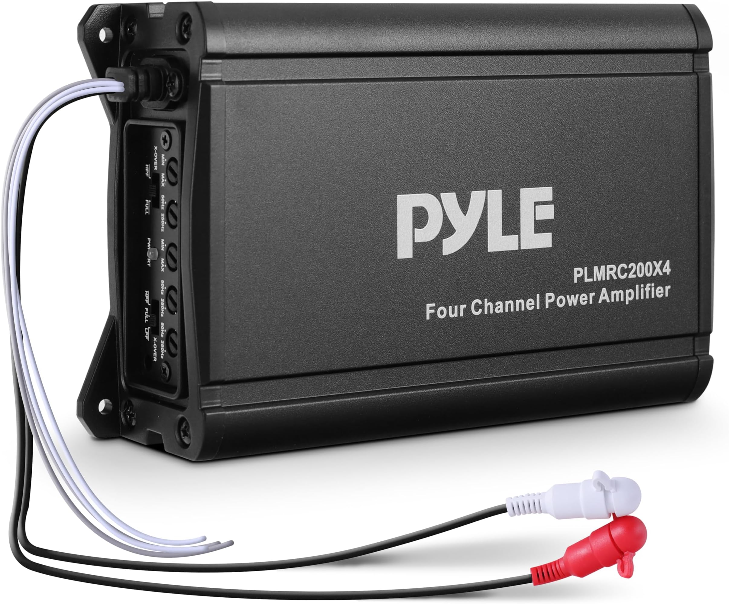 Pyle 4-Channel Waterproof Marine Amplifier, 600 Watt MAX, Car/Bluetooth/Stereo Amp, Rugged Design, RCA Out to Amplifier, Weather-Resistant, Marine Grade IP-X6, 6”x3.86”x2.36” Inch