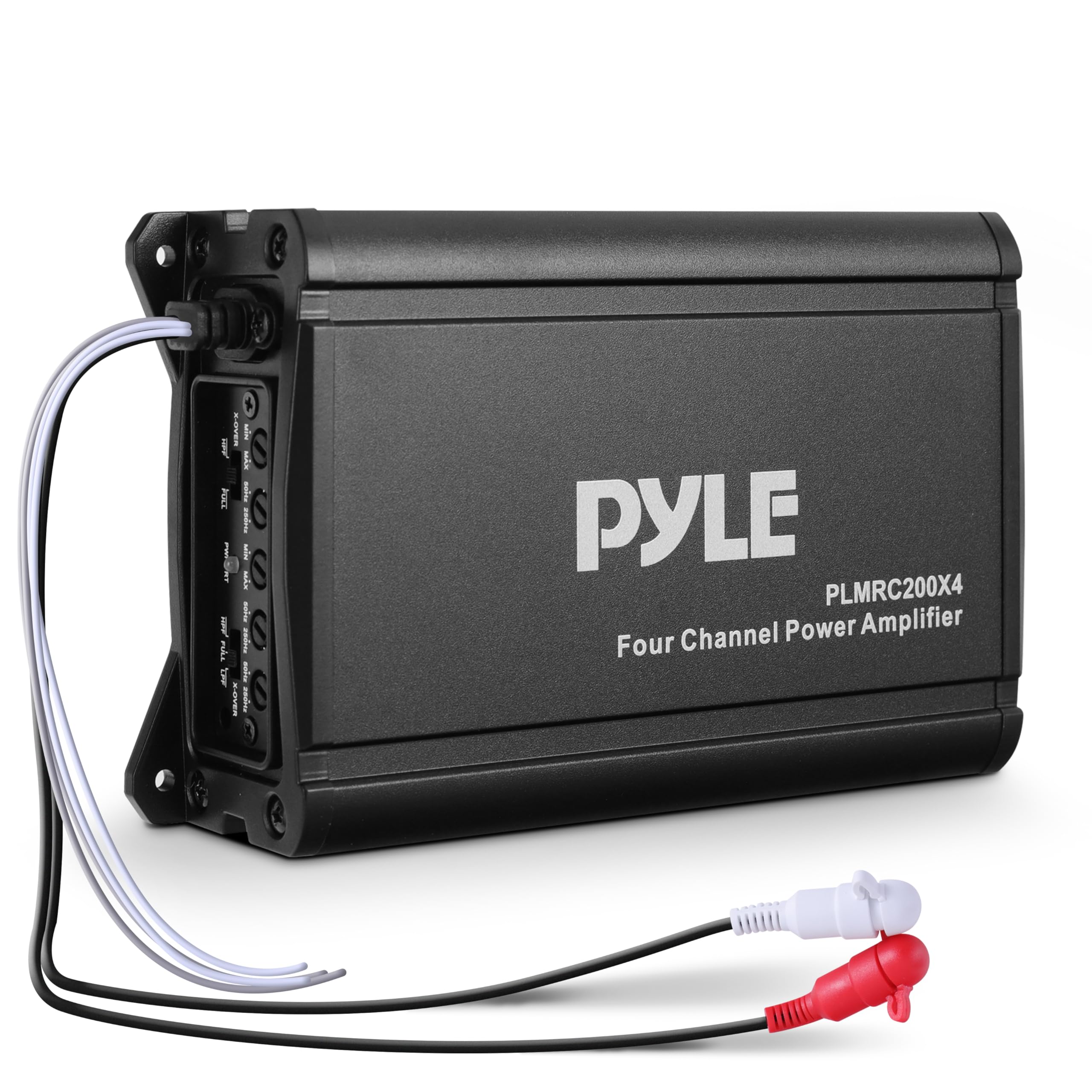 Pyle 4-Channel Waterproof Marine Amplifier, 600 Watt MAX, Car/Bluetooth/Stereo Amp, Rugged Design, RCA Out to Amplifier, Weather-Resistant, Marine Grade IP-X6, 6”x3.86”x2.36” Inch