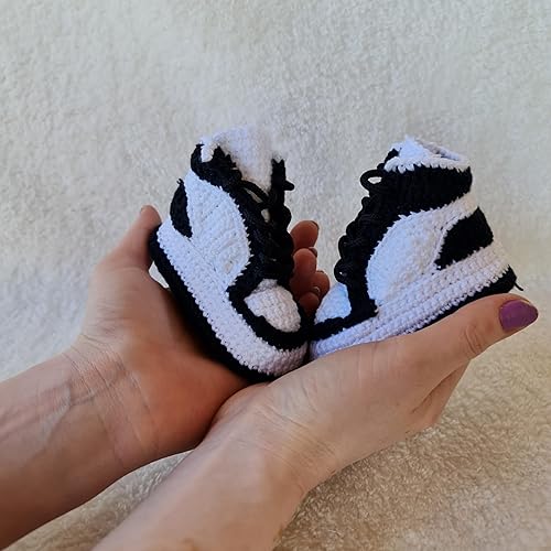 Miniatura 3 de Organic Crochet Baby Sneakers, Personalized New Baby Gift, Knit Baby Booties, Newborn Stylish Clothes, Gender Reveal BoyGirl Custom Gifts