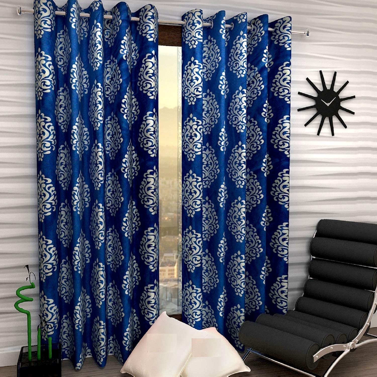 Galaxy Home Decor Polyester Curtain, Long Door - 9 Feet, Blue, Pack of 2 (B085XJT4MJ) Amazon Price History, Amazon Price Tracker