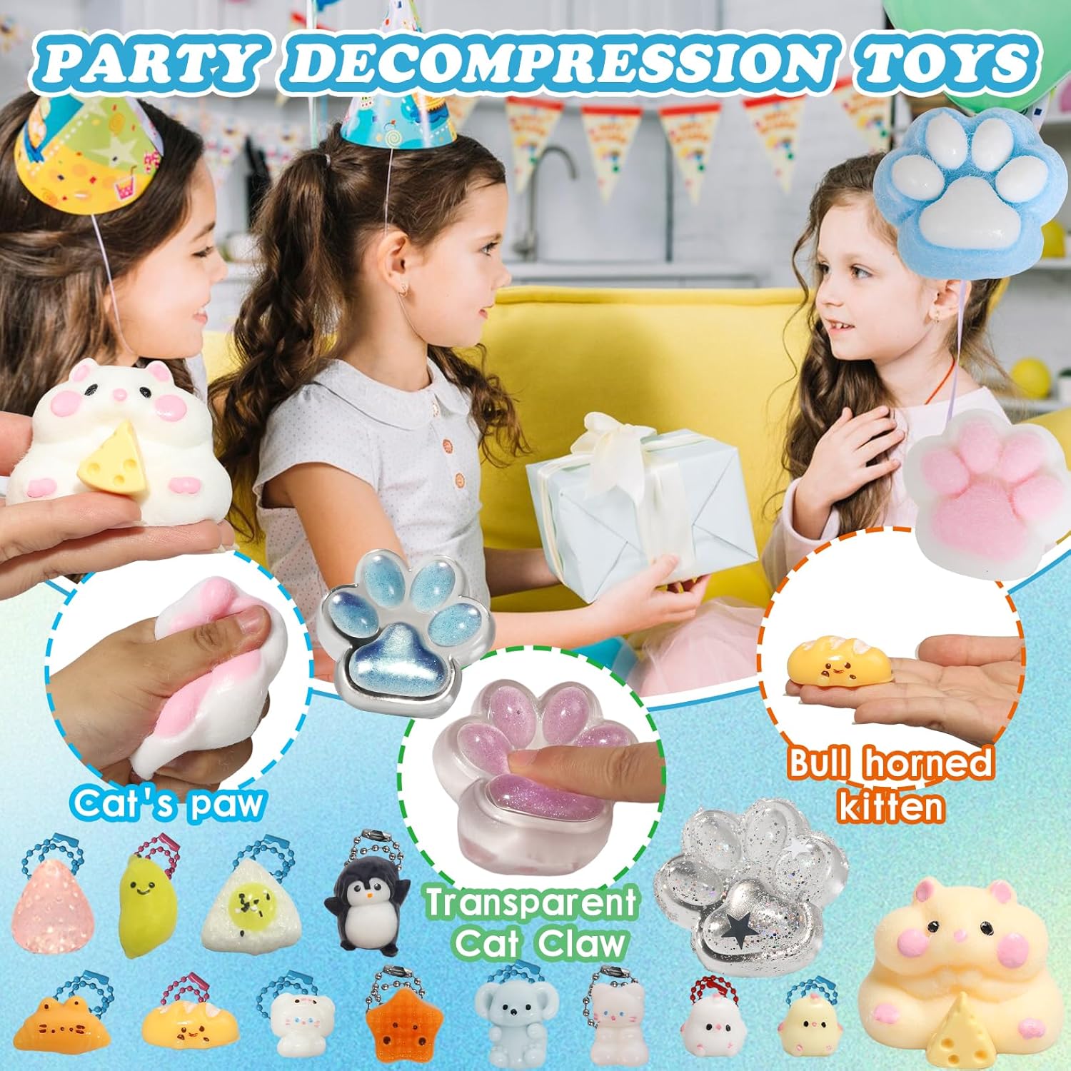 20pcs Squishy Pack,Fidget Toys Kit,Include taba Squishies Party Favors for Kids 4-8 8-12 Treasure Box Toys for Classroom Birthday Xmas Gifts Goodie Bag Stocking Stuffers for Teens (20pcs)