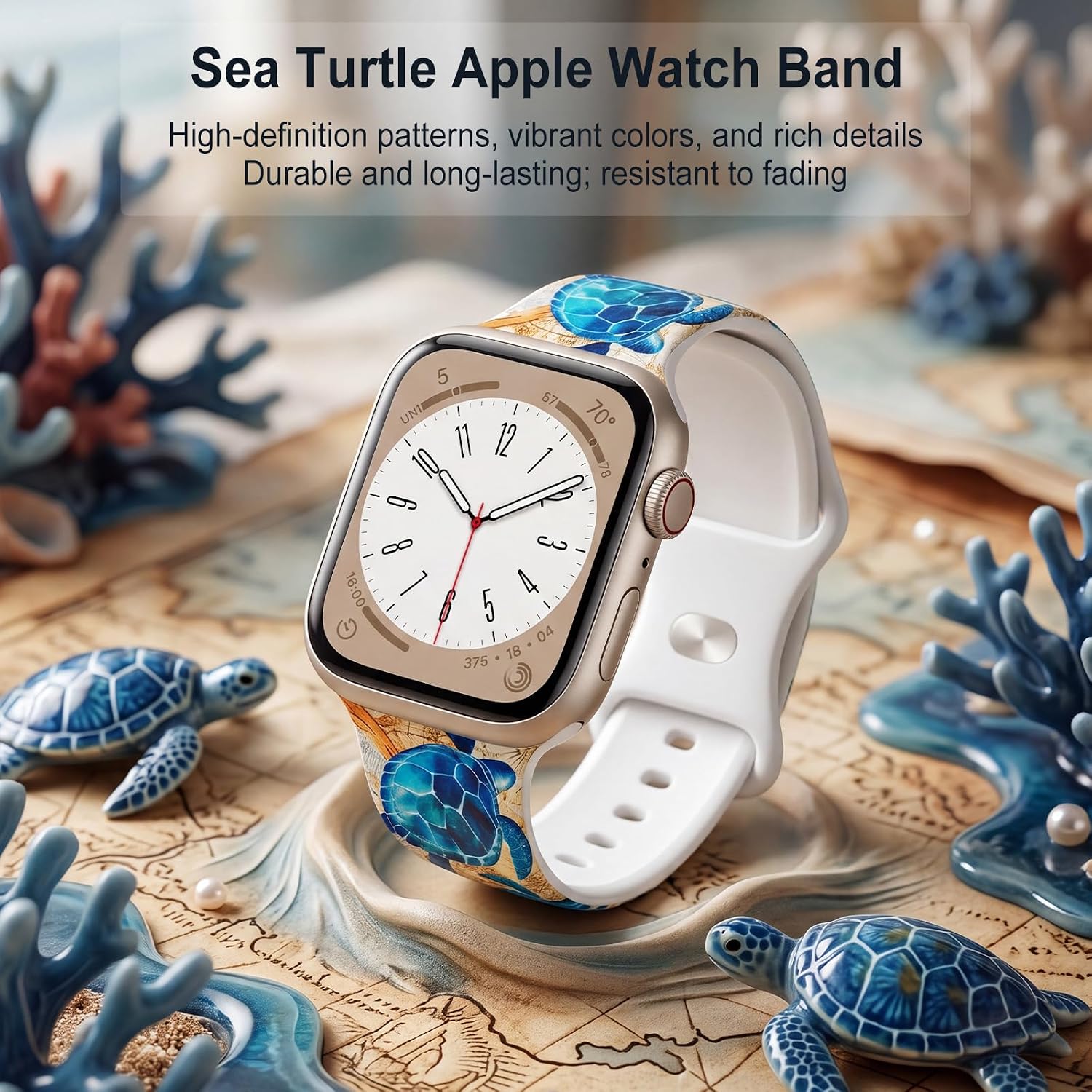 Floral Band Compatible with Apple Watch Bands for Women 40mm 42mm 41mm 38mm 44mm 45mm 46mm 49mm, Cute Pattern Flower Soft Silicone Sport Strap for iWatch Series Ultra 11 10 SE 9 8 7 6 5 4 3 2 image 2