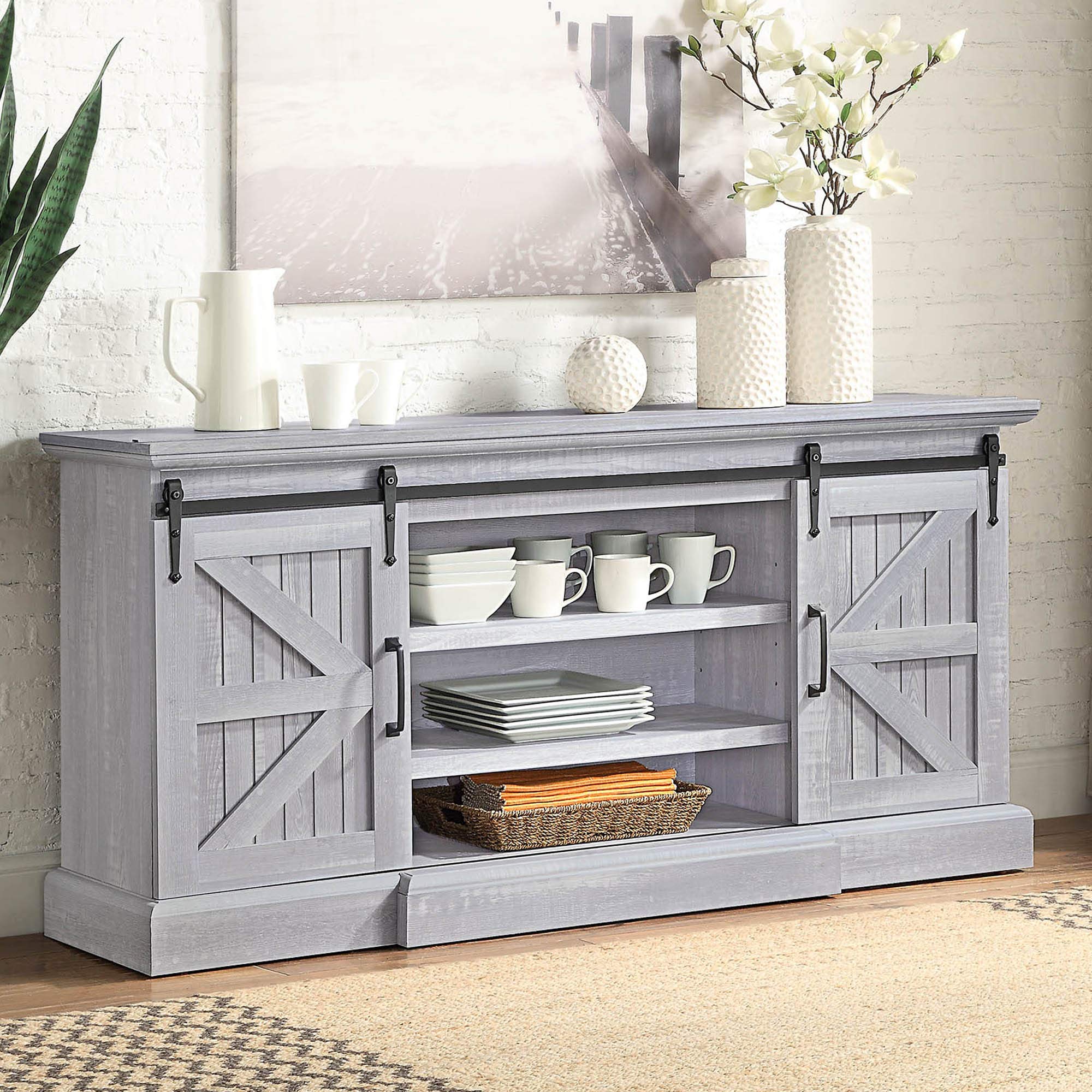 Buy BELLEZE Modern 60 Inch Farmhouse Coffee Bar with Storage